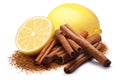 Lemon with cinnamon, clipping paths Royalty Free Stock Photo