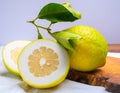 Lemon citron cedrate or Citrus medica, large fragrant citrus fruit with thick rind Royalty Free Stock Photo