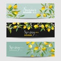 Lemon Citrus Floral Banners and Tags Set