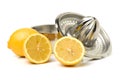 Lemon on citrus juicer Royalty Free Stock Photo