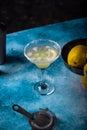 Lemon citrus Margarita or Martini cocktail Royalty Free Stock Photo