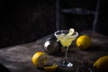 Lemon citrus Margarita or Martini cocktail Royalty Free Stock Photo