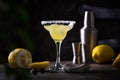 Lemon citrus Margarita or Martini cocktail Royalty Free Stock Photo