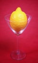 Lemon in cocktail glass