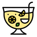 Lemon cocktail icon, Beverage filled vector illustration Royalty Free Stock Photo
