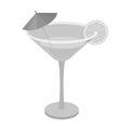 Lemon cocktail icon in monochrome style isolated on white background. Brazil country symbol stock vector illustration.