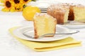 Lemon coffee cake with a fork