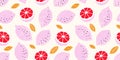 Lemon colorful seamless pattern. Trendy summer background. Vector bright print for fabric or wallpaper