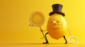 A lemon comedian dressed in a tiny top hat and cane doing a hilarious rendition of Lemonade as a parody of Smooth