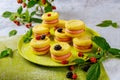 Lemon cookies with fresh blackberry and respberry Royalty Free Stock Photo