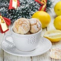 Lemon cookies with powdered sugar Royalty Free Stock Photo