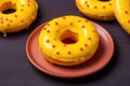 Lemon Cream-Filled Glazed Donuts.