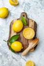 Lemon curd in a glass jar with fresh lemons. Royalty Free Stock Photo