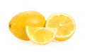 Lemon and cut half slice isolated on white background Royalty Free Stock Photo