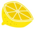 Lemon cut icon. Half of juicy sour fruit