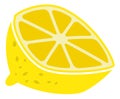 Lemon cut icon. Half of juicy sour fruit Royalty Free Stock Photo