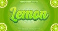 Lemon 3d editable text effect Template Royalty Free Stock Photo