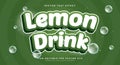 Lemon drink 3d editable Text Effect Template Royalty Free Stock Photo