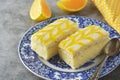 Lemon drizzle cake, lemon crust cake dessert