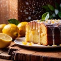 Lemon Drizzle Cake , traditional popular sweet dessert cake Royalty Free Stock Photo