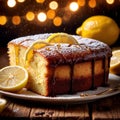 Lemon Drizzle Cake , traditional popular sweet dessert cake