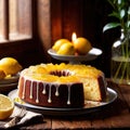 Lemon Drizzle Cake , traditional popular sweet dessert cake