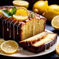 Lemon Drizzle Cake , traditional popular sweet dessert cake Royalty Free Stock Photo