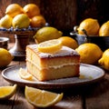 Lemon Drizzle Cake , traditional popular sweet dessert cake