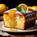 Lemon Drizzle Cake , traditional popular sweet dessert cake