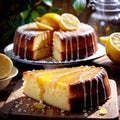 Lemon Drizzle Cake , traditional popular sweet dessert cake