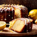 Lemon Drizzle Cake , traditional popular sweet dessert cake