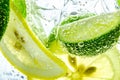 Lemon drop in fizzy sparkling water, juice