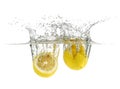 Lemon drop in fizzy sparkling water, juice