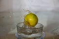 Lemon drop in water.