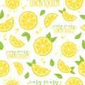 Lemon easy peasy squeezy vector seamless pattern Royalty Free Stock Photo