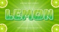 Lemon editable text effect Template Royalty Free Stock Photo