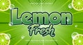 Lemon fresh 3d editable text effect Template Royalty Free Stock Photo