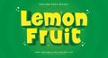 Lemon Fruit 3d editable text effect Royalty Free Stock Photo