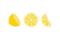 Lemon fruit icons symbols set Royalty Free Stock Photo