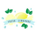 Lemon fruit label and banner - Fresh Lemonade.