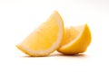 Lemon fruit leaf isolate half on white Royalty Free Stock Photo