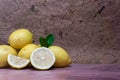 Lemon Fruit on wooden table Royalty Free Stock Photo