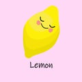 Lemon. funny comic character. learning words. interactive cards for children.