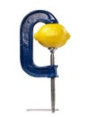 Lemon in G-clamp Royalty Free Stock Photo