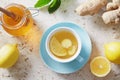 Lemon and ginger tea with honey Royalty Free Stock Photo