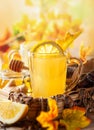 Lemon and ginger tea with honey Royalty Free Stock Photo