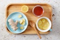 Lemon and ginger tea with honey Royalty Free Stock Photo