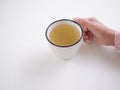 Lemon grass Tea in white cup. Royalty Free Stock Photo