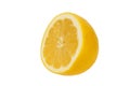 Lemon half on white