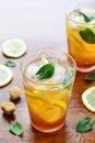 Lemon iced tea with mint Royalty Free Stock Photo